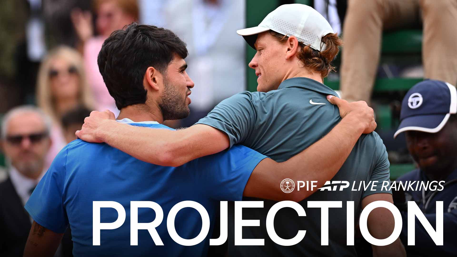 Monte-Carlo finalists Carlos Alcaraz and Jannik Sinner are the top two players in the PIF ATP Rankings.