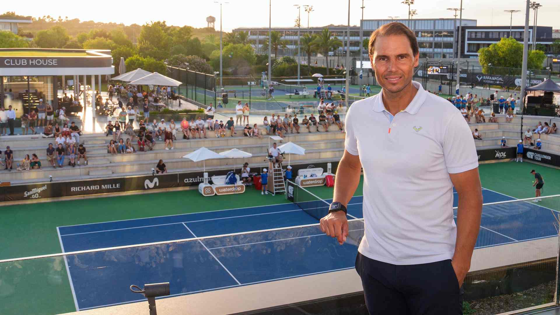 Rafael Nadal at the Rafa Nadal Open by Movistar, an ATP Challenger Tour event in Mallorca, Spain.