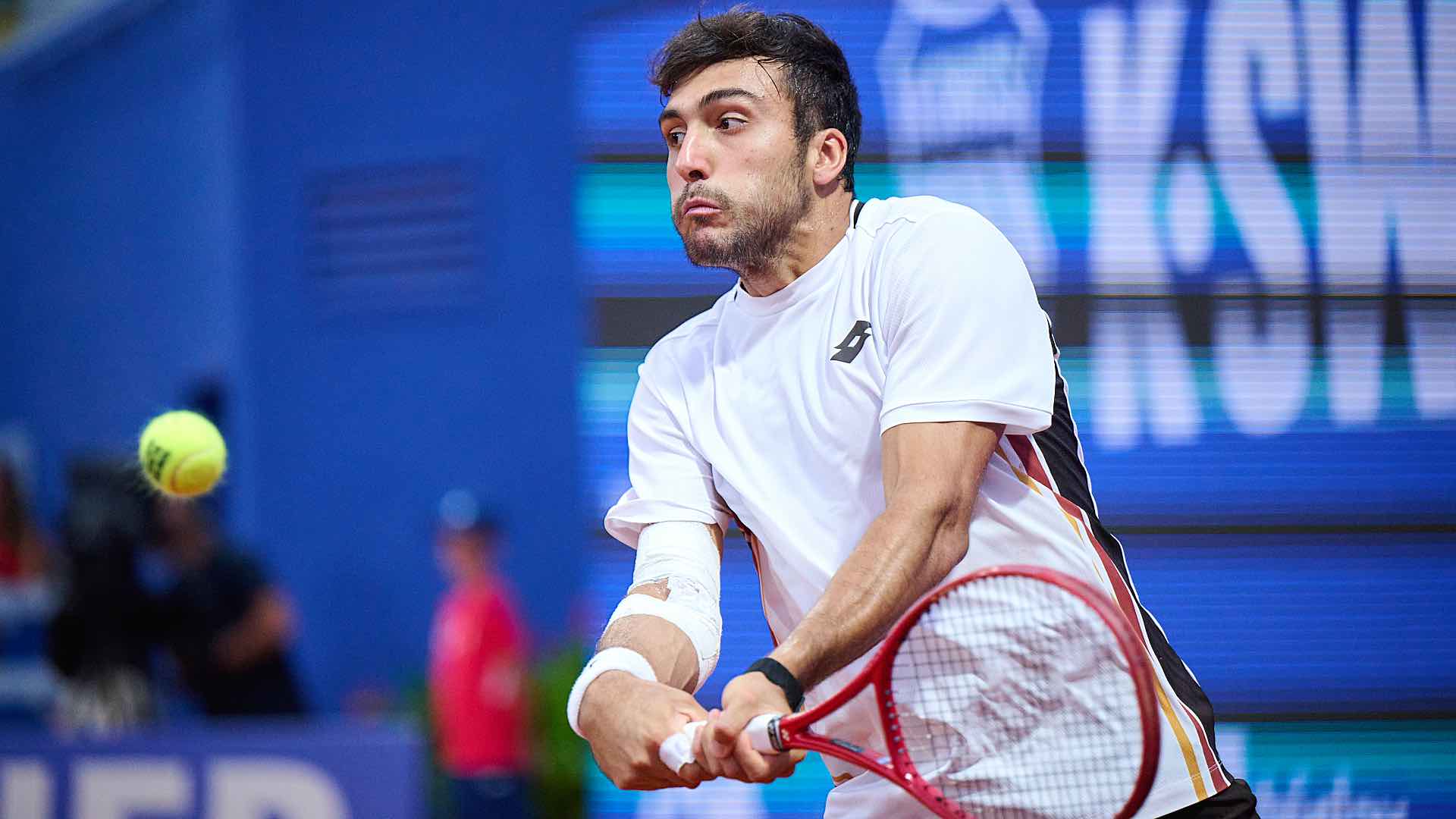 Roman Andres Burruchaga in action at the Plava Laguna Croatia Open Umag.