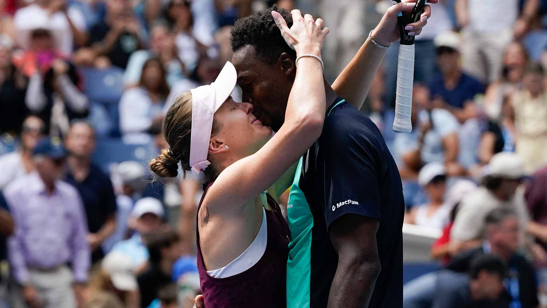Elina Svitolina and Gael Monfils advance to the semi-finals of the US Open mixed doubles event Tuesday.